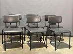 6 Buisframe stoelen (gispen?), Ophalen, Gebruikt, Vintage industrueel, Metaal