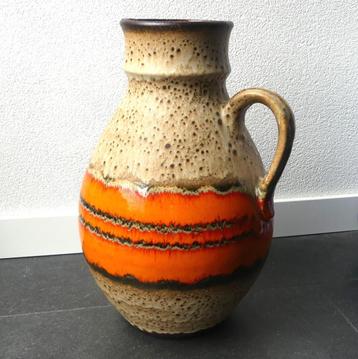 Übelacker 1811-45 vintage vaas West-Germany oranje vloervaas