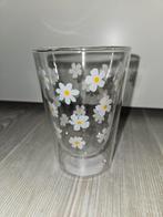 Nieuw glas theeglas beker hema bloemen, Ophalen of Verzenden, Nieuw