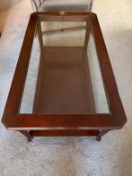 Salontafel met glazen plaat, Huis en Inrichting, Tafels | Salontafels, Ophalen, Gebruikt, 100 tot 150 cm, Glas