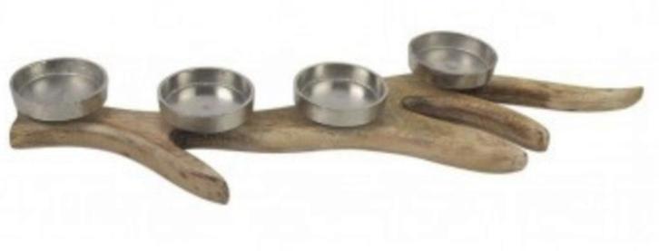 Nieuw, Mars&More houten kandelaar, GEWEI, €34,50 nu €20,00, Huis en Inrichting, Woonaccessoires | Kandelaars en Kaarsen, Nieuw