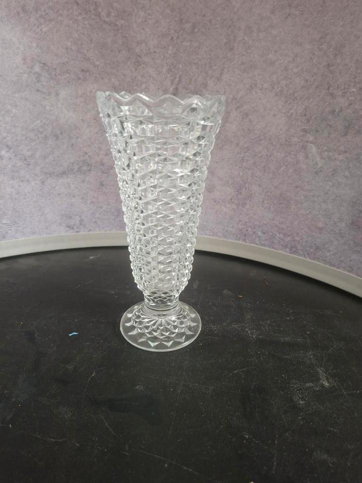 Vintage Vaas - Kristalglas - 20x8,5cm, Huis en Inrichting, Woonaccessoires | Vazen, Ophalen of Verzenden