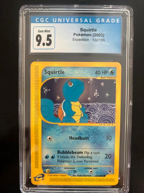 CGC 9.5 Squirtle - Pokémon Expedition (2002), Hobby en Vrije tijd, Verzamelkaartspellen | Pokémon, Zo goed als nieuw, Losse kaart