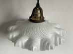 Art Deco hanglamp Frans opaline glas, Gebruikt, Verzenden, Glas, Minder dan 50 cm