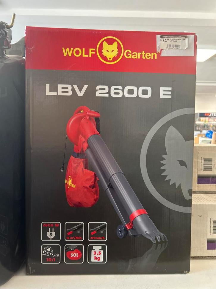 Wolf Garten LBV 2600 E Bladblazer/Zuiger, Tuin en Terras, Bladblazers, Nieuw, Handgedragen, Elektrisch, Met opvangzak, Ophalen