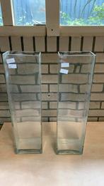 2 glazen vazen 65x18x11,5 cm, Ophalen, Overige kleuren, Nieuw, Nb