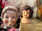 Antiek hoofdje van papier maché., Ophalen of Verzenden