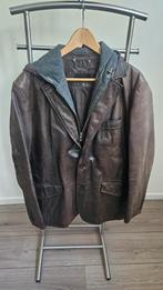 Leren herenjas met afneembare capuchon. Merk Zara. Maat XL, Ophalen, Gedragen, Maat 56/58 (XL), Zwart