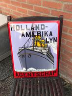 Holland Amerika lijn emaille reclamebord, Verzamelen, Scheepvaart, Ophalen of Verzenden, Gebruikt, Motorboot of Zeilboot, Overige typen
