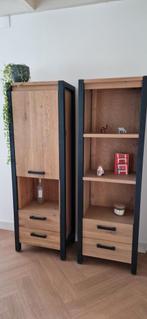 Houten kasten met metaal + TV meubel, Huis en Inrichting, Kasten | Boekenkasten, Ophalen