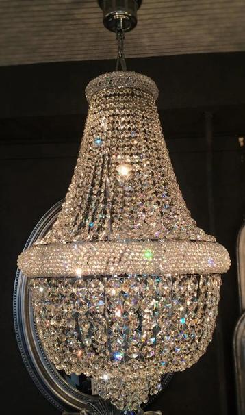 De Kroonluchter met echt kristal 50 cm goud/zilver beschikbaar voor biedingen