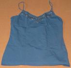 Hemd met glitter, Maat 38/40 (M), Blauw, Ophalen of Verzenden, Zonder mouw