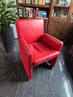 Rode leren eetkamerstoelen - set van 4, Huis en Inrichting, Stoelen, Ophalen, Gebruikt, Leer, Vier
