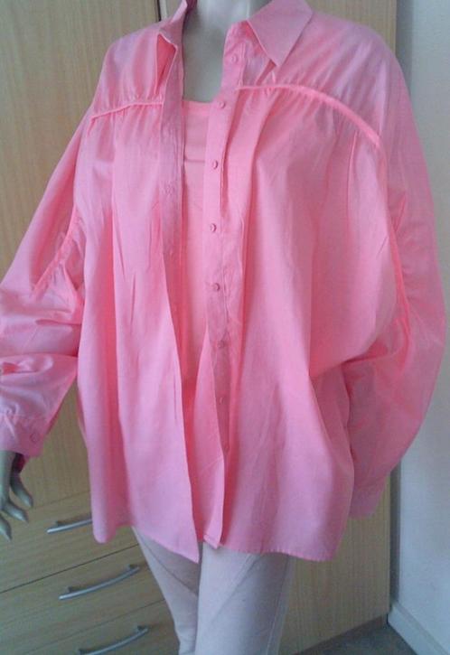 NIEUWE zalmroze aparte katoenen blouse 42/44, Kleding | Dames, Blouses en Tunieken, Nieuw, Maat 42/44 (L), Roze, Verzenden