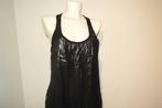 Victoria Beckham top tuniek zwart glans laag voile mt 3/40, Maat 38/40 (M), Verzenden, Zwart, Zonder mouw