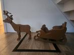 Houten hert en slede (handgemaakt), Antiek en Kunst, Antiek | Woonaccessoires, Ophalen of Verzenden