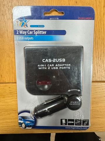 2-weg Auto Adapter met 2 USB beschikbaar voor biedingen