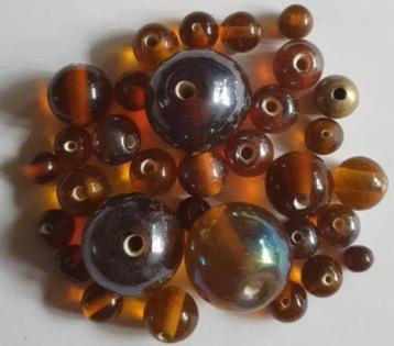 SALE Bruine glas kralen 8 -16 mm beschikbaar voor biedingen