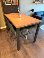 Eettafel met 4 barkrukken - Mango hout, Huis en Inrichting, Tafels | Eettafels, Ophalen, 100 tot 150 cm, 50 tot 100 cm, Zo goed als nieuw