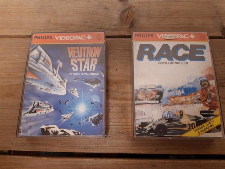 Neutron star + race philips videopac nr. 55 en 1, Spelcomputers en Games, Games | Overige, Zo goed als nieuw, 1 speler, Vanaf 3 jaar