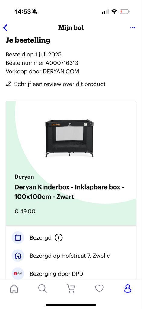 Deryan Inklapbare Box 100x100 - Ideaal voor Reizen!, Kinderen en Baby's, Boxen, Zo goed als nieuw, Vierkant, Ophalen