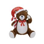 Nieuw! Fluffy kerstbeer opblaasbaar teddybeer stof 120cm Led, Ophalen of Verzenden, Nieuw