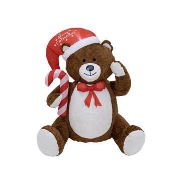 Nieuw! Fluffy kerstbeer opblaasbaar teddybeer stof 120cm Led beschikbaar voor biedingen