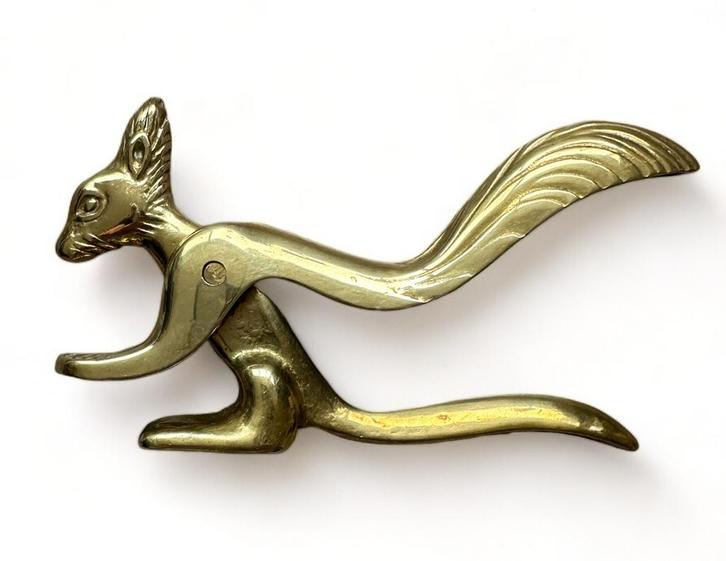 Vintage Messing Eekhoorn Notenkraker goud, Antiek en Kunst, Antiek | Koper en Brons, Koper, Ophalen of Verzenden