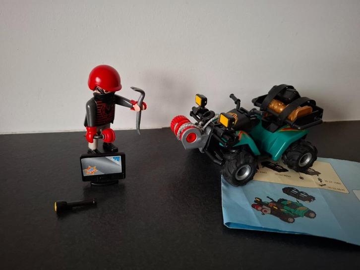 Playmobil 6879 Inbreker met quad en lier, Kinderen en Baby's, Speelgoed | Playmobil, Gebruikt, Complete set, Ophalen of Verzenden
