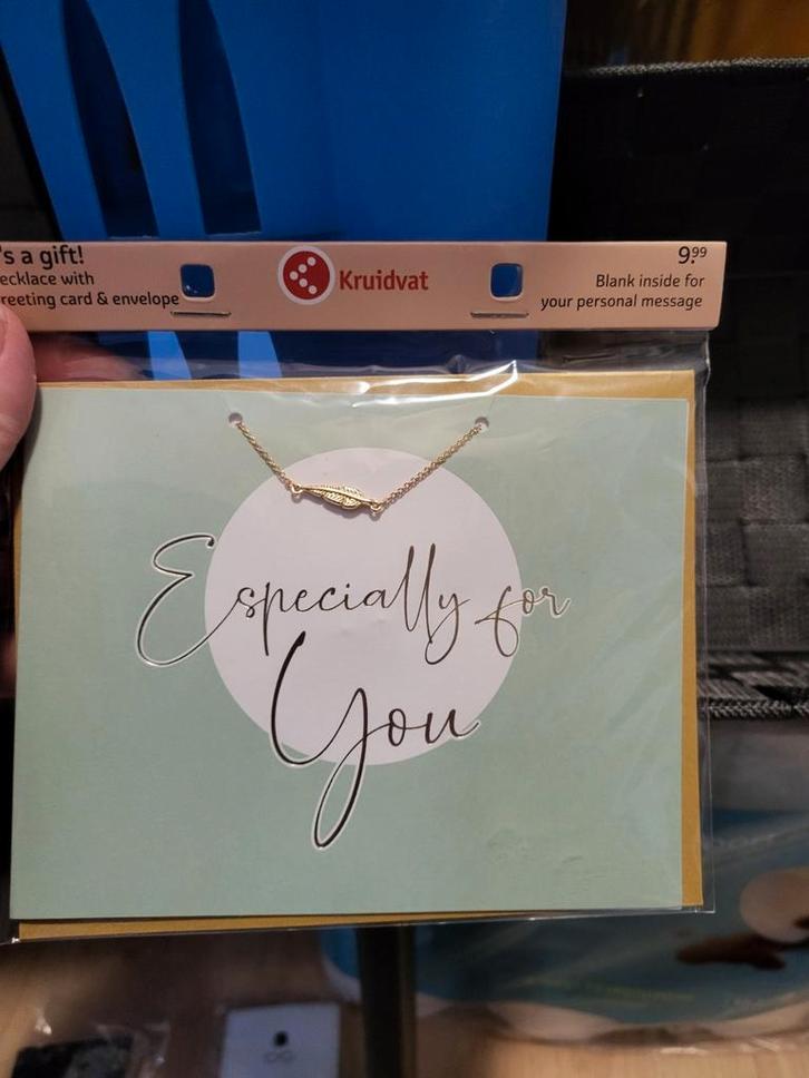 nieuwe ketting met veer en kaart nieuwprijs €9,99, Sieraden, Tassen en Uiterlijk, Kettingen, Nieuw, Overige materialen, Zilver
