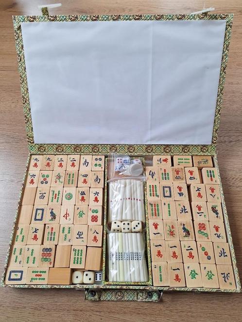 Spel: Mah Jong - Majong, Hobby en Vrije tijd, Gezelschapsspellen | Bordspellen, Zo goed als nieuw, Een of twee spelers, Ophalen of Verzenden