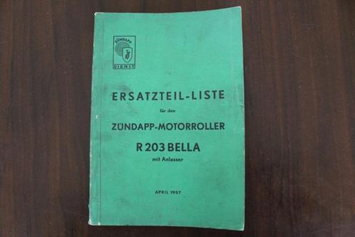 Zündapp Bella R203 mit anlasser1957 scooter ersatzteil liste, Motoren, Handleidingen en Instructieboekjes, Overige merken, Ophalen of Verzenden