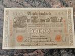Biljet 1000 mark 1910, Postzegels en Munten, Bankbiljetten | Europa | Niet-Eurobiljetten, Ophalen of Verzenden, Duitsland, Los biljet