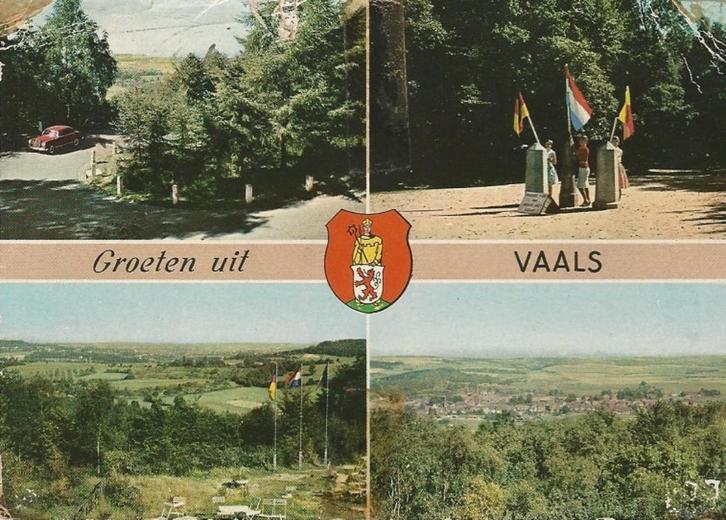 AK Vaals drielandenpunt Mercedes Benz vlaggen, Verzamelen, Ansichtkaarten | Nederland, Gelopen, Limburg, 1960 tot 1980, Ophalen of Verzenden