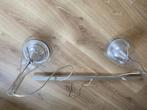 Dubbele design hanglamp ‘Flute’, Huis en Inrichting, Lampen | Hanglampen, Ophalen, Gebruikt, Glas, 50 tot 75 cm