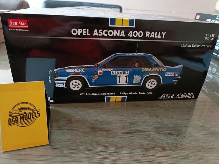 1:18 Opel Ascona 400 Rally, Hobby en Vrije tijd, Modelauto's | 1:18, Nieuw, Auto, Sun Star, Ophalen of Verzenden