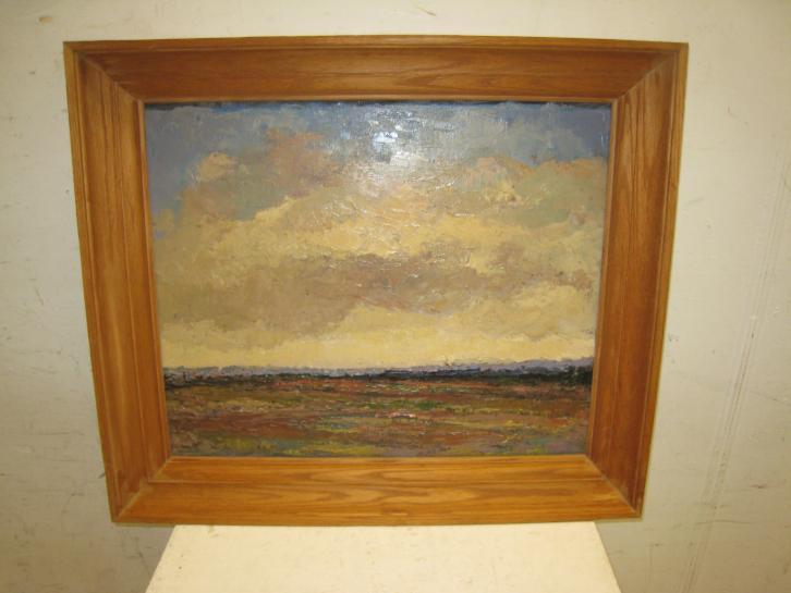 John ter Reehorst, landschap, 70x60 in houten lijst, Antiek en Kunst, Kunst | Schilderijen | Abstract