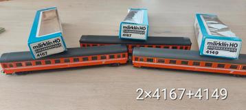 3 Märklin SNCB  EUROFIMA rtg'n+ verl. artnr 2x4267+4149 ov beschikbaar voor biedingen