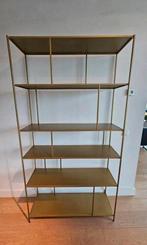 Goudkleurig metalen boekenrek / kast, Huis en Inrichting, Kasten | Boekenkasten, Ophalen, Met plank(en), 100 tot 150 cm, 200 cm of meer
