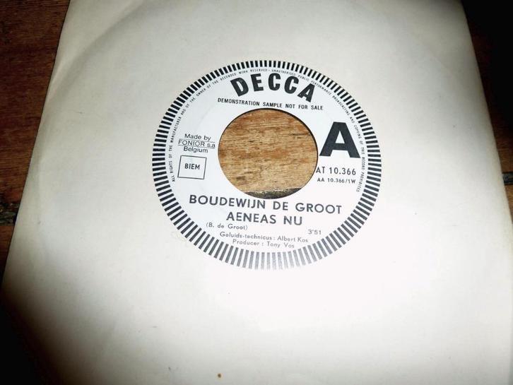 Aeneas NU Boudewijn de Groot Promotion- België, Cd's en Dvd's, Vinyl Singles, Gebruikt, Nederlandstalig, Ophalen of Verzenden