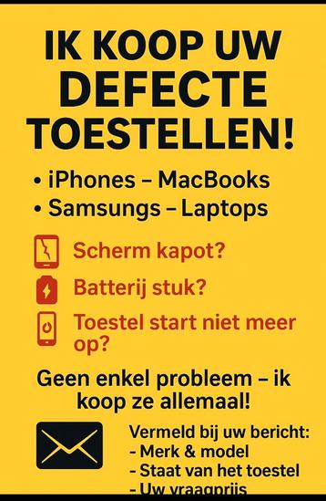 Defecte toestellen beschikbaar voor biedingen