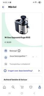 M-line Sapcentrifuge RVS - Zo Goed Als Nieuw!, Ophalen of Verzenden, Zo goed als nieuw, Elektrisch, Sapcentrifuge