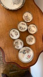 Set onder zetter bloemen porselein, Ophalen of Verzenden, Zo goed als nieuw, Glas of Kopje