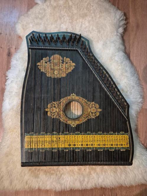 Vintage citer zither tafelharp, Muziek en Instrumenten, Snaarinstrumenten | Harpen, Gebruikt, Ophalen of Verzenden
