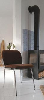Vintage Brown Rib _ Buisframe Stoel,, Huis en Inrichting, Stoelen, Ophalen, Bruin, Mid-Century, Metaal