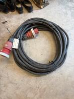 25 mtr zware 380 volt kabel 5 x 10mm2 met 63 amp stekkers, Ophalen, Zo goed als nieuw, X, X