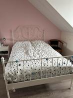 Ikea Leirvik bed 140x200 - Romantisch tweepersoonsbed, Huis en Inrichting, Slaapkamer | Bedden, Ophalen, Gebruikt, Wit, Tweepersoons