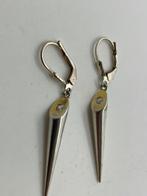 Z851 Prachtige zilveren bicolor oorbellen, Hangers, Ophalen of Verzenden, X, Goud