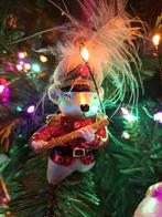 Fred van leer ornament kerstbal muis met fluit, Diversen, Ophalen of Verzenden, Zo goed als nieuw