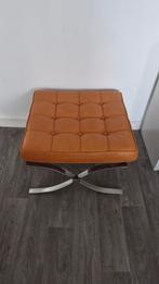 Barcelona hocker - Bruin Leer & Chroom, Minder dan 50 cm, Gebruikt, Vierkant, Minder dan 50 cm